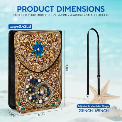 Small Beaded Crossbody Bag for Women, Boho Cell Phone Shoulder Purse Wallet with Handcrafted Colorful Beads - color: Tree-12