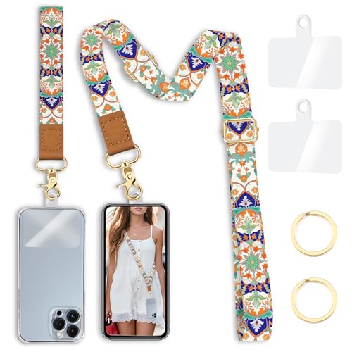 Yonlevres Phone Lanyard Crossbody Strap Wrist Neck Adjustable Women Boho - color: Bohemian-2