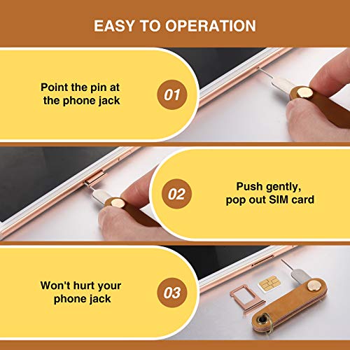 Weewooday 20 Pcs Sim Card Removal Tool Universal Sim Card Pin Card Tray Eject Pin Ejector Tool with 1 Detachable Keychain Charm for Smart Phones and Tablets