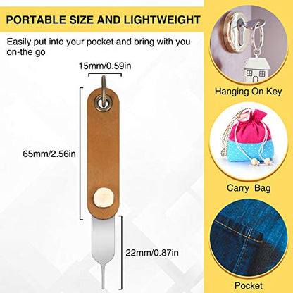 Weewooday 20 Pcs Sim Card Removal Tool Universal Sim Card Pin Card Tray Eject Pin Ejector Tool with 1 Detachable Keychain Charm for Smart Phones and Tablets