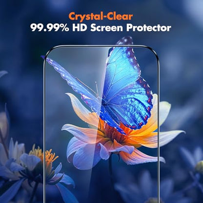 UNBREAKcable for iPhone 17 Screen Protector, 3-Pack Full Coverage Tempered Glass Screen [Military Grade Shatterproof] [9H Hardness] [Bubble Free] [Easy Installation] [99.99% HD Clear] for iPhone 17 - size: iPhone 17