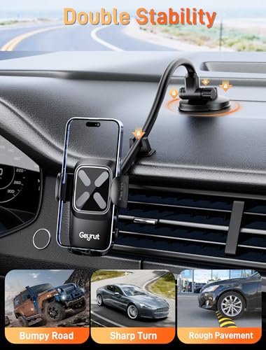 Phone Holder for Bed, Windshield Window Mobile Holders Flexible Bedside Headboard Desk Phone Holder Cell Phone Mount Clamp Clip with 14-Inch Gooseneck Long Arm