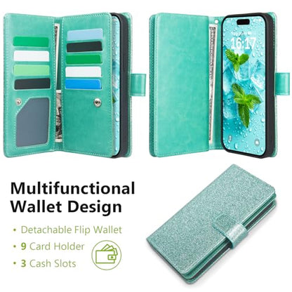 Varikke for iPhone 13 Pro Max Case Wallet Magnetic Detachable, Mint Green - color: (Standard) Mint, size: iPhone 13 Pro Max 6.7"