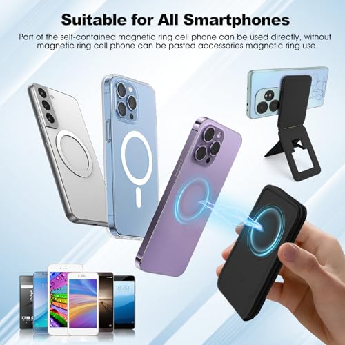 Magnetic Tripod Phone Stand, Slim Foldable Phone Holder for Iphone(Black) - color: Black