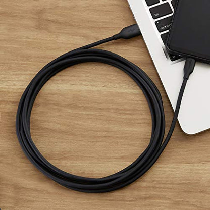 Amazon Basics USB-C to USB-A 2.0 Fast Charging Cable, 480Mbps Data Transfer Speed, USB-IF Certified, for Apple iPhone 16/15, iPad, Samsung Galaxy, Tablets, Laptops, 10 Foot, Black - color: Black, size: 10 Feet