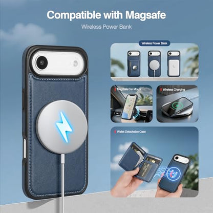 Antsturdy Compatible with MagSafe iPhone 17 Air Wallet Case,Dark Blue - color: Dark Blue, size: iPhone 17 Air - 6.5"