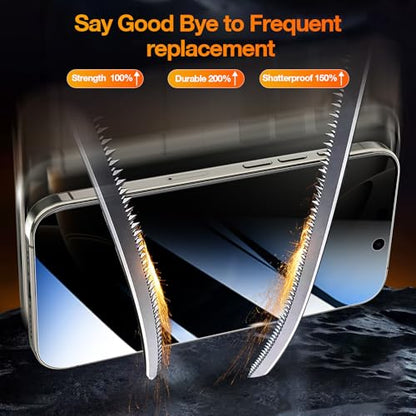 YMHML Compatible for iPhone 16 Pro Privacy Screen Protector Tempered Glass, Anti Spy Privacy Screen for iPhone 16 Pro 6.3 Inch Accessories, 3 Pack, Private Case Friendly Film, Easy Installation Tool - size: iPhone 16 Pro-6.3 Inch