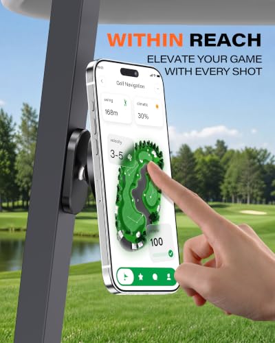 A2C Magnetic Golf Cart Phone Holder (Not Alloy), Golf Accessories for Men - color: Matte Black (Not Alloy)