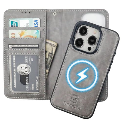 Bocasal for MagSafe Wallet Case Card Holder for iPhone 15 Pro, Grey - color: Gray for MagSafe