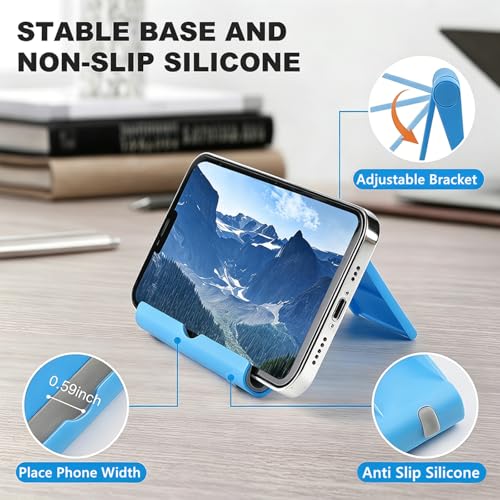 4 Pack Adjustable Desktop Cell Phone Stand for Phones & Tablets - color: Purple+Pink+Blue+Green