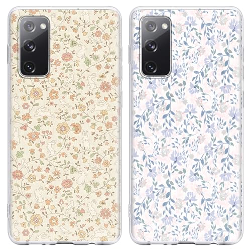 Case for Samsung Galaxy S20 FE, Clear, 2 Pack - color: Flower Bunny, size: Samsung Galaxy S20 FE (4G/5G)