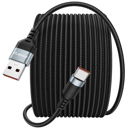 25ft USB C Cable Charging 12W, Extra Long USB A to USB-C Charge Cord 25Foot - size: 25 Feet