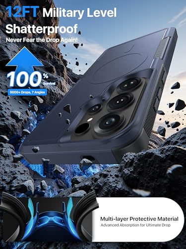 for Samsung Galaxy S26 Ultra Case Dual-Layer Shockproof Blue | Fit for Magsafe, Rugged Heavy Duty Military-Grade Protection, Matte Finish Scratch Resistant Anti-Fingerprint, S 26 Ultra - color: Blue
