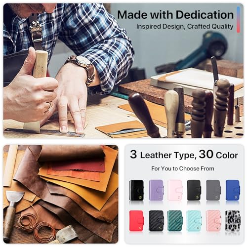 Magnetic Stick on Phone Wallet Card Holder for Magsafe Phones and Cases, 5 Slots Fit 7 Cards, ID Window, RFID Blocking, Luxury Slim Flip Leather Mag Safe Wallet for iPhone for Women, Rose Gold - color: Carbon Fiber Rose Gold