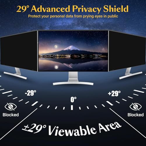 Magnetic 23 Inch Privacy Screen for Computer Monitor 16:9 Widescreen Desktop PC, 23in Hanging Removable Anti Blue Light Glare Eye Protection Shield, Screen Protector Panel - size: 23'' Privacy Screen (16:9)