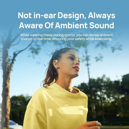 mibro OpenEar Pro Open Ear Earbuds with Mic, Lightweight Bluetooth, White - color: White