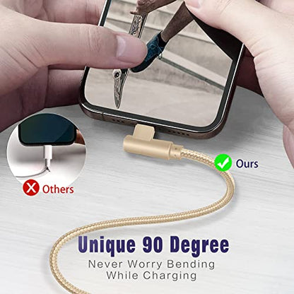 iPhone Charger,3 Pack 10FT Lightning Cable [Apple MFi Certified] 90 Degree