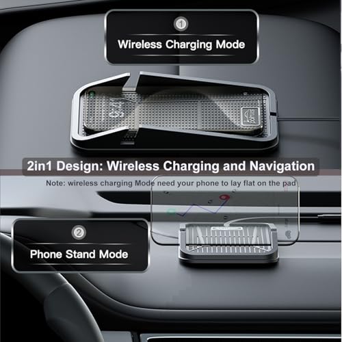 Wireless car Charger Charging pad,POLMXS No-Slip Wireless Phone Charger for car Cell Phone Cordless Charging mat Compatible with iPhone 16/15/14/13/12 Galaxy S23 S22 S21 Note10(C17)