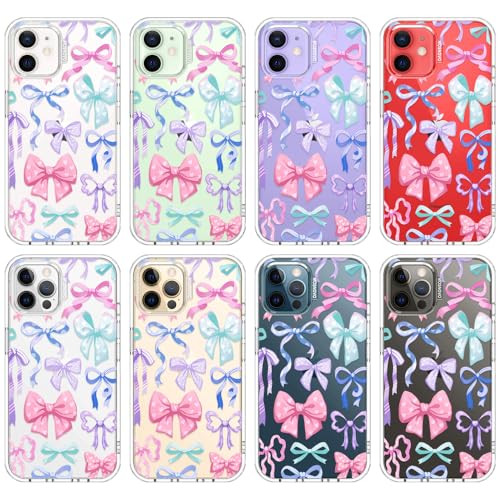 MOSNOVO Case for iPhone 12 & iPhone 12 Pro, [Buffertech 6.6ft Military-Grade Drop Protection] [Anti Peel Off Tech] Clear TPU Bumper Phone Case Cover Design - Bows - color: Clear - Bows, size: iPhone 12 / iPhone 12 Pro