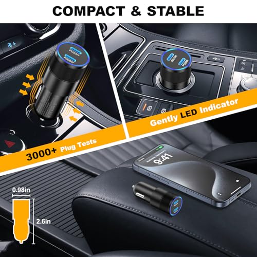 USB C Car Charger 40W, OKRAY Dual USB-C PD3.0 Fast Charging Car Charger - size: 2 Pack