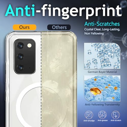YZB Magnetic for Samsung Galaxy Note 20 & Note 20 5G Case, Clear | Compatible with MagSafe | Slim Fit Lightweight Shockproof, Military-Grade Protection, Yellowing Resistant Scratch-Resistant Back - color: Crystal Clear, size: Galaxy Note 20 / Note 20 5G