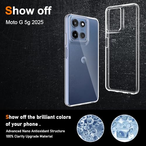Silicone Clear for Moto G 5g 2025 Case,Ultra Thin with Comfort Grip | Soft Slim-Fit TPU Moto G 5g 2025 Phone Cover,Non-Slip,Shockproof Protection,Scrath-Resistant - size: Moto g 2025