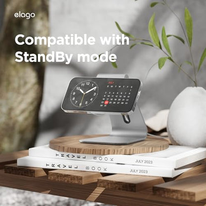 elago MS4 Charging Stand for MagSafe Charger - color: Silver