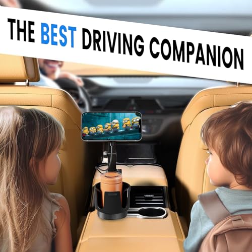 OHLPRO for iPhone 17 MagSafe Car Charger Cup Holder Mount with Car Adapter - color: Black