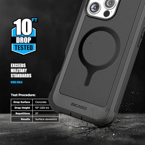 Encased Protective Belt Case for iPhone 16 Pro with Built-in Screen Protector and Phone Holster Clip (Compatible with MagSafe) Heavy-Duty Hybrid Rugged Cover - size: iPhone 16 Pro