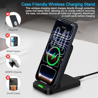 15W Android Wireless Charger Stand Fast Charging Compatible for Motorola