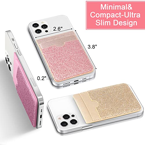 6 Pcs 6 Pcs Stick on Phone Card Holder Wallet, Solid, Bright Color - color: Bright Color