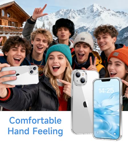 USLAI Case for iPhone 14, Anti-Yellowing, Crystal Clear Back, Shockproof & Military‑Grade Drop Protection - Transparent - color: Clear, size: iPhone 14