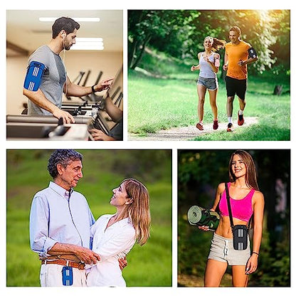 Phone Holder for Running Armband Small Crossbody Bags for Women Men Kids,iPhone 11 12 13 14 15 16 17 Pro Max Xs 16e XR X 8 Plus SE Mini Pouch,Samsung Galaxy Ultra Edge S26 S25 Note 20 Arm Bag - color: 03-Blue with Crossbody Strap&Hook