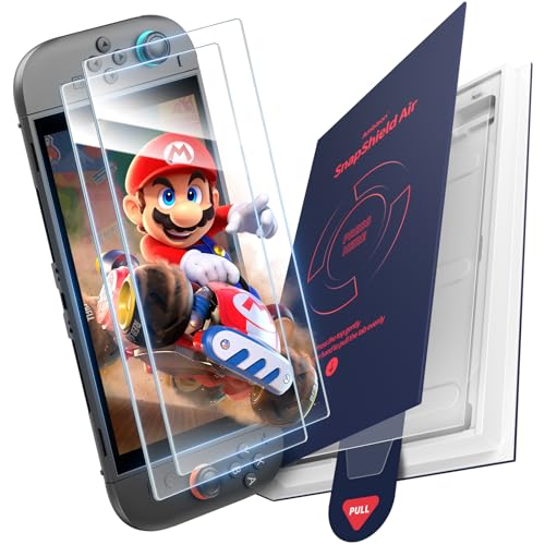 Ambison for Nintendo Switch 2 Screen Protector 2025 [0 Bubbles] Auto Alignment Kit Switch2 Screen Protector Tempered Glass [5X Stronger Durable] Full Coverage Nintendo Switch 2 Accessories, 2 Pack - size: Switch 2 (2025)*2Pcs with Flawless Fit Tray