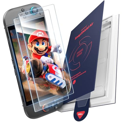 Ambison for Nintendo Switch 2 Screen Protector 2025 [0 Bubbles] Auto Alignment Kit Switch2 Screen Protector Tempered Glass [5X Stronger Durable] Full Coverage Nintendo Switch 2 Accessories, 2 Pack - size: Switch 2 (2025)*2Pcs with Flawless Fit Tray