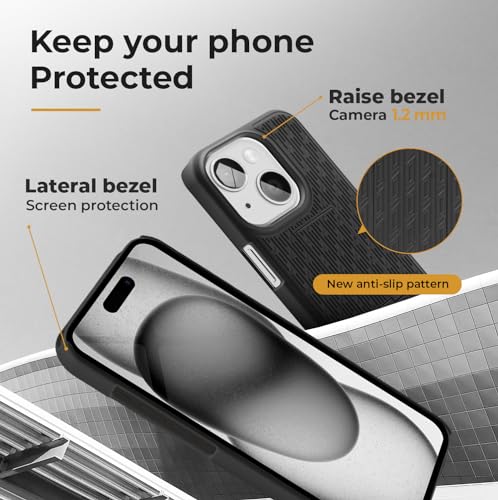 MOTIVE for iPhone 15 Plus Case with Belt Clip, Rigid, Kickstand | 6.7" | Ranger v1 Series, Black, 360° holster, open-top/open-bottom port access, textured grip, slim - size: iPhone 15 Plus