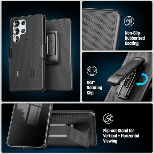 Encased DuraClip for Samsung Galaxy S26 Ultra Belt Clip Case with Phone Holster and Kickstand - size: S26 Ultra