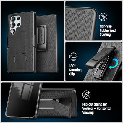 Encased DuraClip for Samsung Galaxy S26 Ultra Belt Clip Case with Phone Holster and Kickstand - size: S26 Ultra