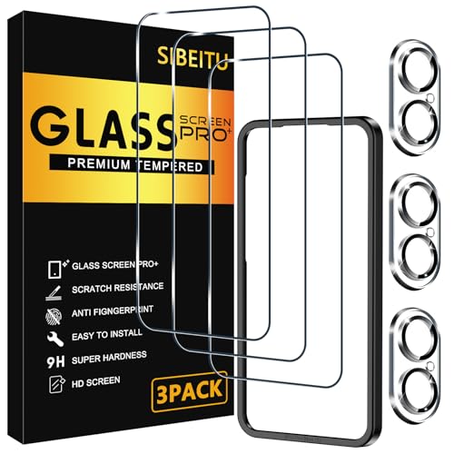 SIBEITU 3+3 Pack Screen Protector for iPhone 17 6.3 Inch Tempered Glass - size: iPhone 17 6.3"