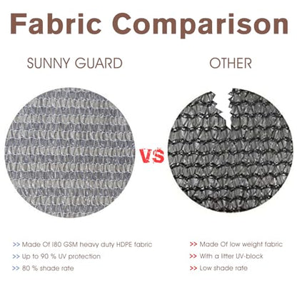 SUNNY GUARD 3' x 10' Balcony Privacy Screen, HDPE Patio Railing Cover Fence - color: Brown-grey, size: 0 3' x 1 0'