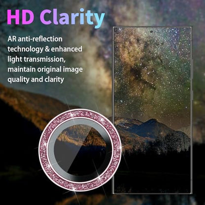 Camera Lens Protector for Samsung Galaxy S25 Ultra, Glitter Pink - color: Glitter Pink