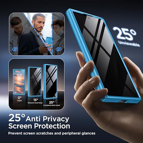 TONGATE Wallet for Z Fold 7 Case with Privacy Screen Protector, Lake Blue - color: Lake Blue