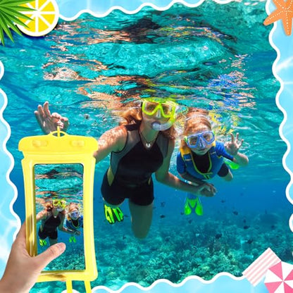 Chiisong 56 Pack Waterproof Phone Pouch Clear Cellphone Case Bulk Universal Phone Dry Bag Waterproof Underwater Case Holder for Water Games Cruise Ship Essentials, up to 6.9 Inch(Colorful)