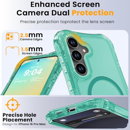 WRJ Magnetic Clear for Samsung Galaxy S26 FE Case,Samsung S25 FE Case [Fit for MagSafe][Military Grade Drop Protection] Translucent Shockproof Protective Phone Case-Mint Green - color: Mint Green, style: Transparent