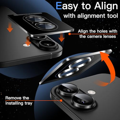 JETech Camera Lens Protector for iPhone 17, Black, 1 Set