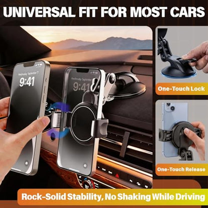 YUHENG 3-Axis Car Phone Holder Mount for Dashboard & Windshield