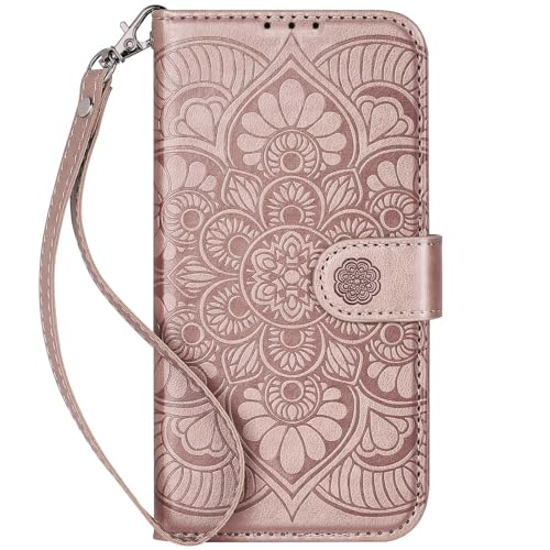 Wallet Case for iPhone 12 and iPhone 12 Pro, [RFID Blocking] 3 Card Holder Stand with Credit Card Slot PU Leather Magnetic Protective Flip Cover for iPhone 12/12 Pro (Pink) - color: Pink