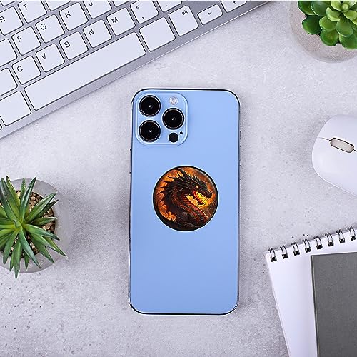 [2 Pack] Cell Phone Grip with Expanding Kickstand, Flame Dragon - color: Flame Dragon
