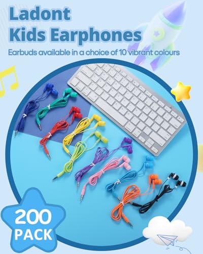 200 Pack Bulk Earbuds for Classroom School Student K-12, Affordable in-Ear with 3.5mm Jack, Wired Headphones for Kids Children Boys Girls Toddler - size: 200 Pack