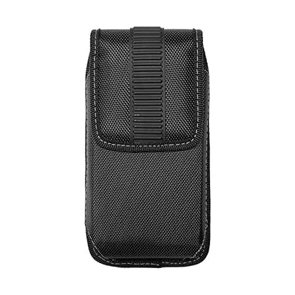 Nylon Cell Phone Holster for T-Mobile REVVL 6 5G, REVVL 5G, REVVL 4+, Motorola Edge 2022, Moto G 5G, LG Velvet K52 K92 - Vertical Case Canvas Waist Carrying Pouch with Belt Clip/Loops, Black - size: Medium